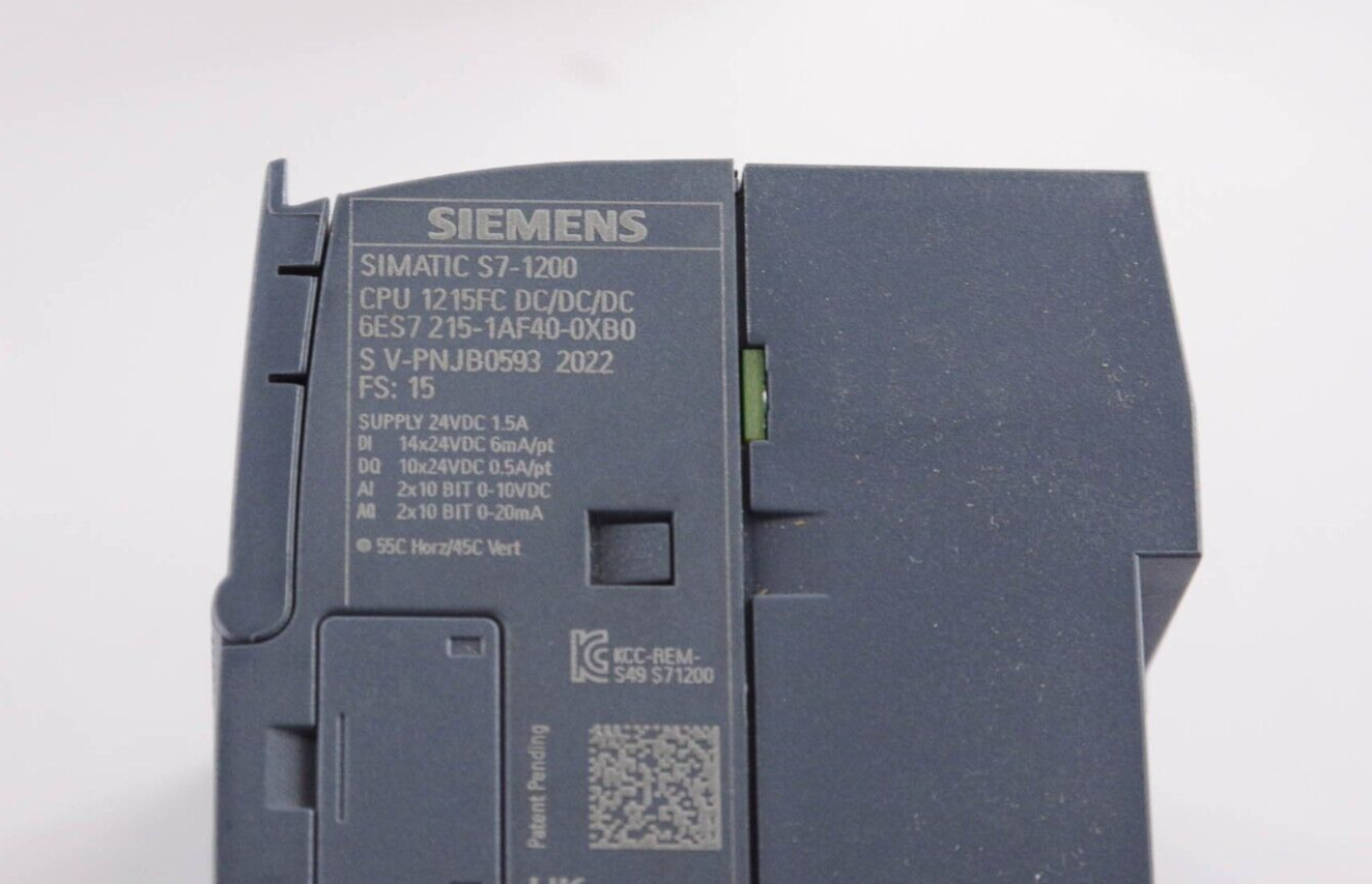 SIEMENS 6ES7215-1AF40-0XB0 / 6ES72151AF400XB0 CPU Simatic S7-1200