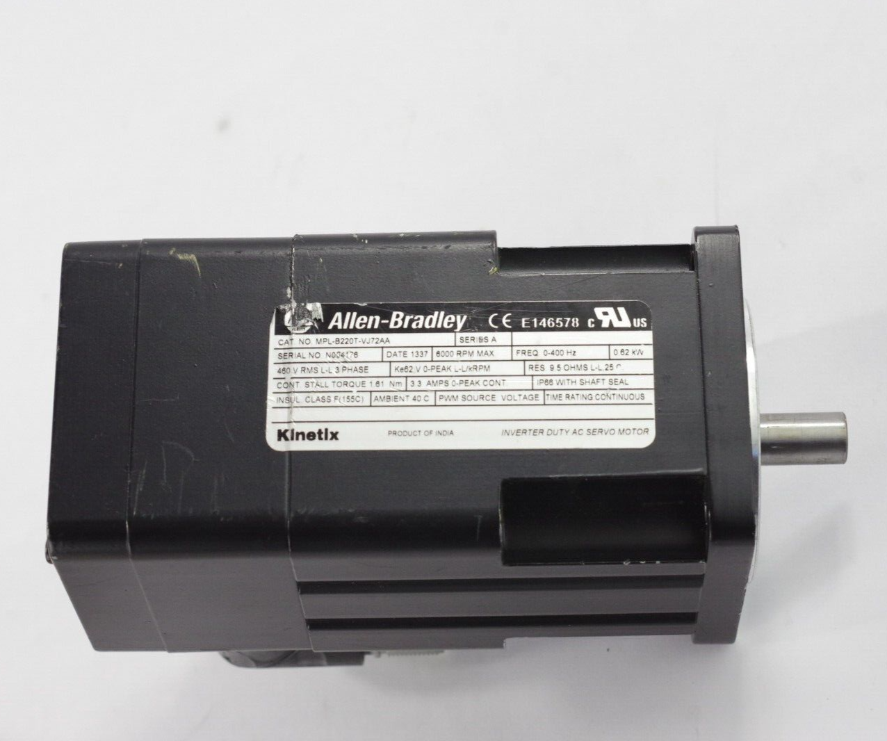 Allen Bradley MPL-B220T-VJ72AA Ser A MPLB220TVJ72AA Servo Motor