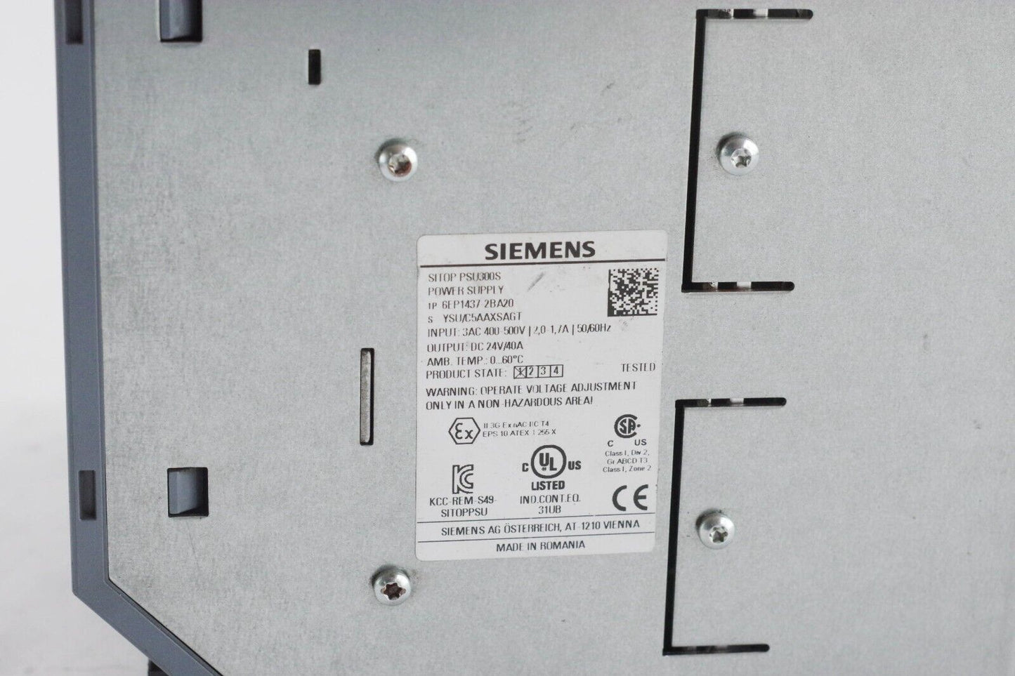 Siemens 6EP1437-2BA20 6EP1 437-2BA20 SITOP PCU300S Power Supply - For Parts / Re