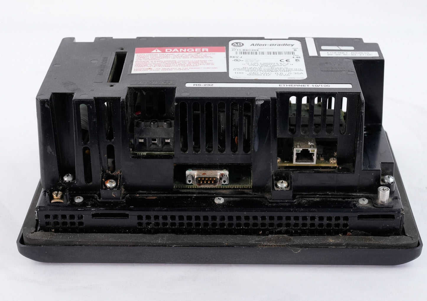 Allen Bradley 2711-B6C20X /B Rev J PanelView 600 Display Panel HMI 2711-B6C20