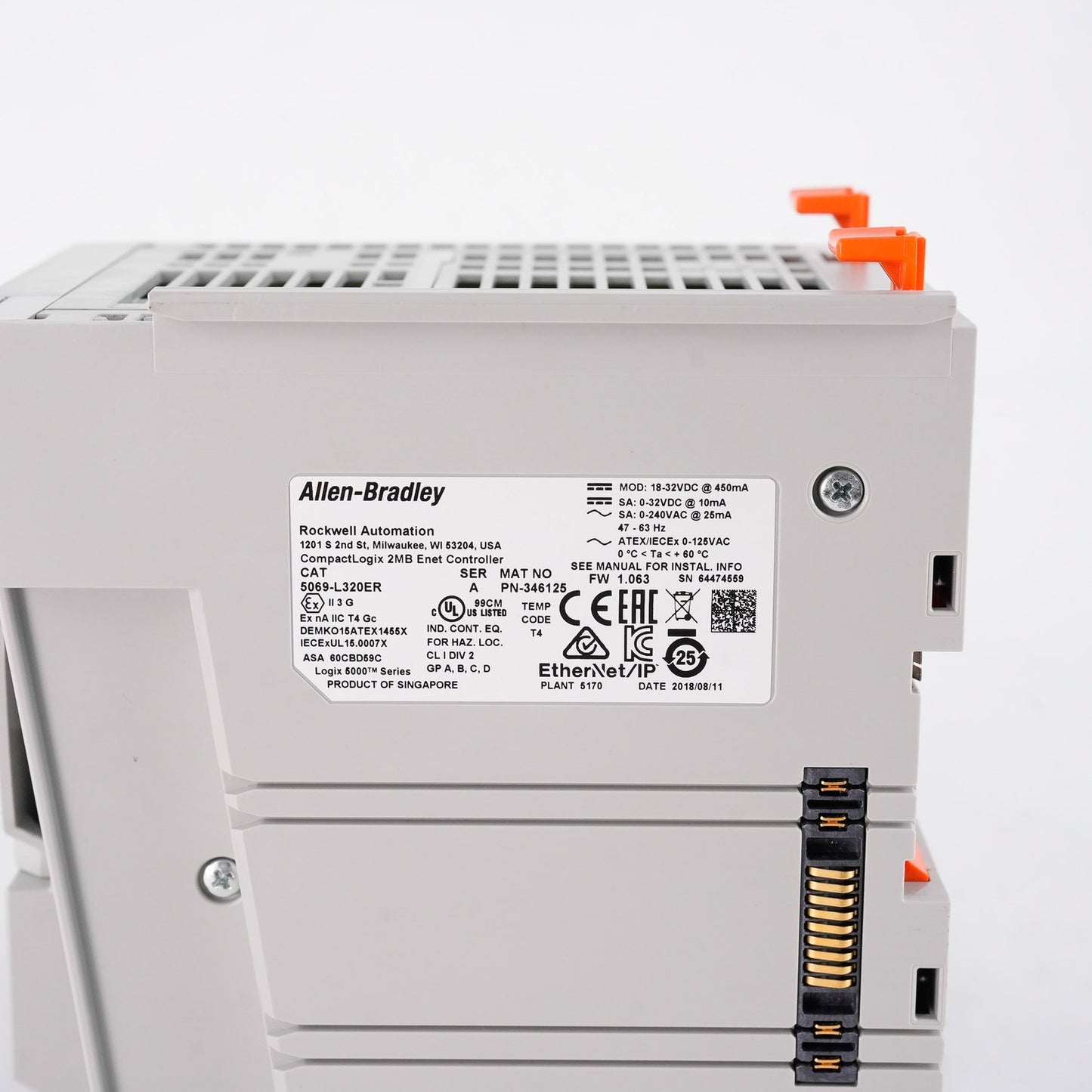 Allen Bradley 5069-L320ER /A CompactLogix 5380 Controller 2MB 5069L320ER