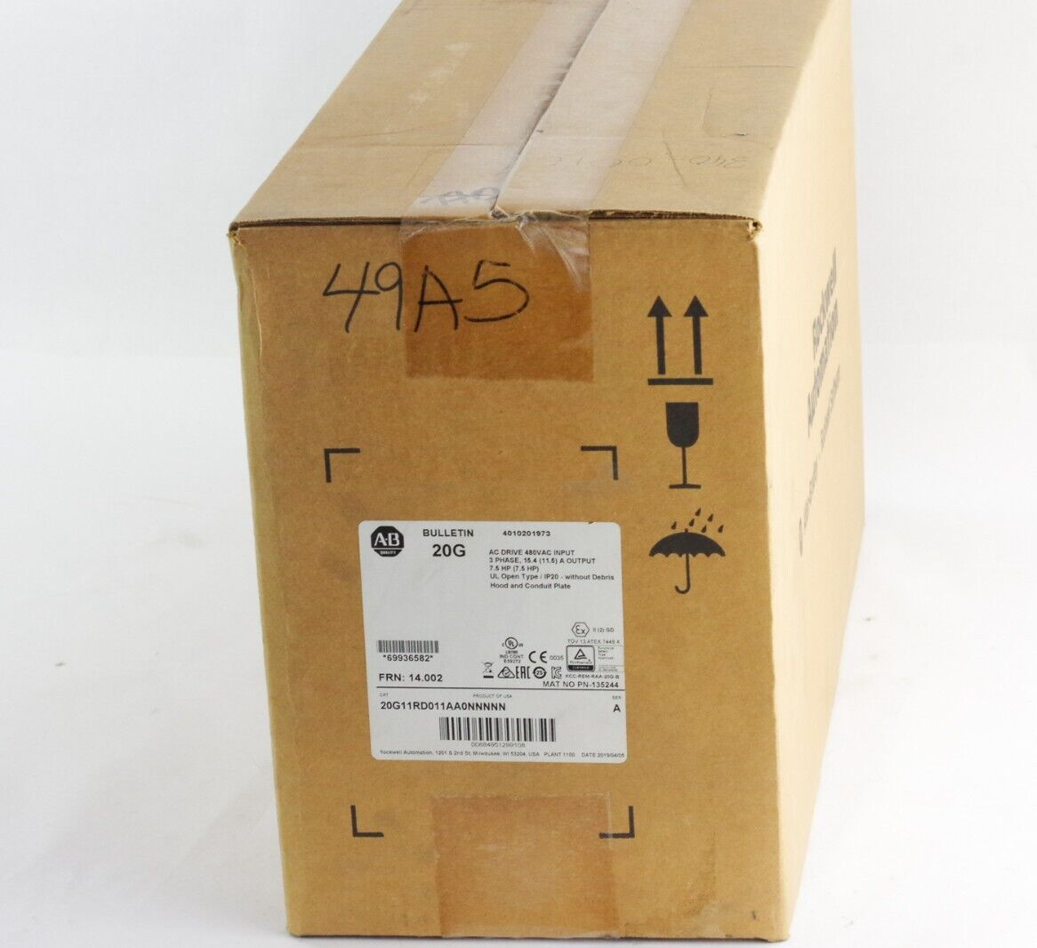 Allen-Bradley 20G11RD011AA0NNNNN PowerFlex 755 AC Drive 7.5hp - Sealed Surplus