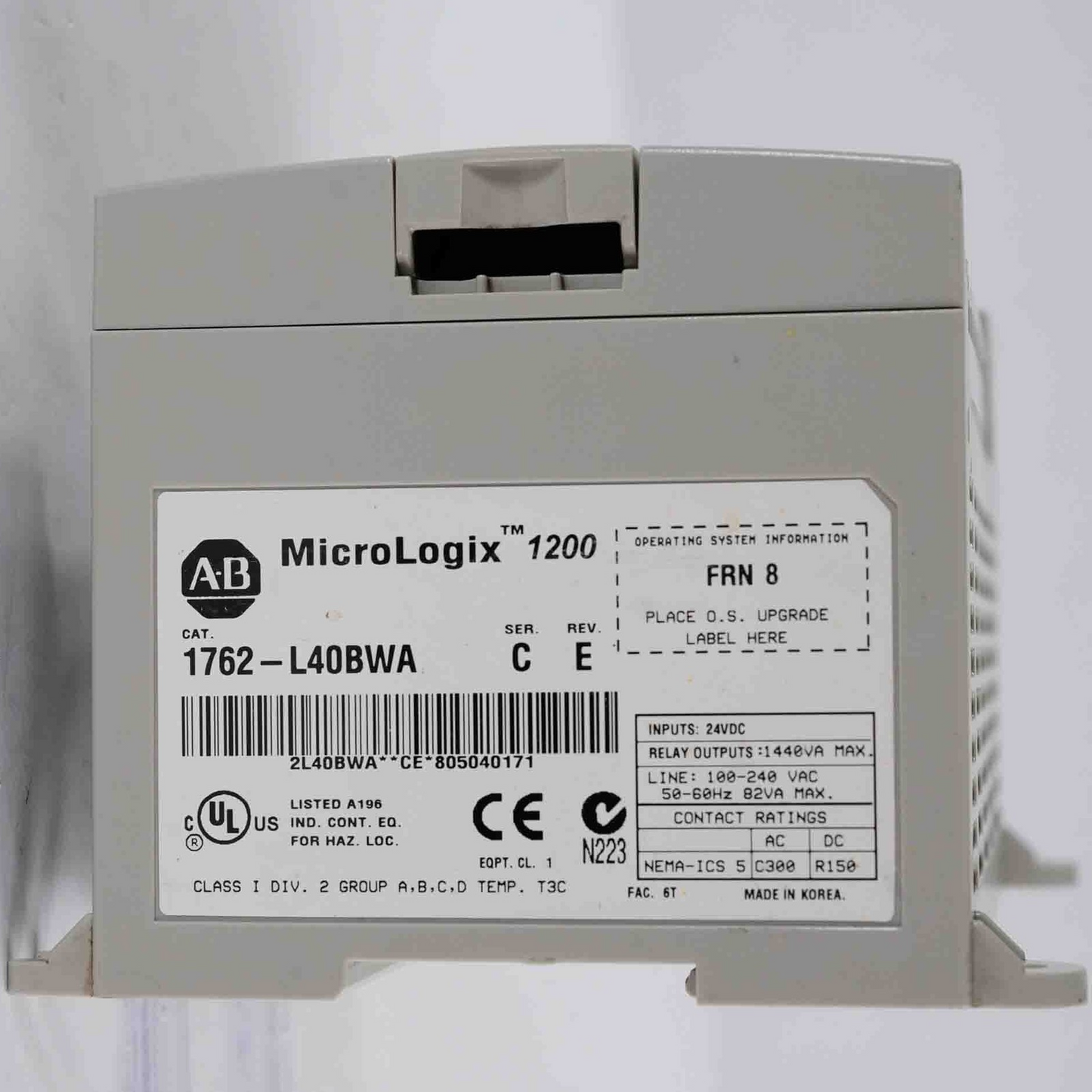 Allen Bradley 1762-L40BWA /C Rev E MicroLogix 1200 Controller 1762L40BWA