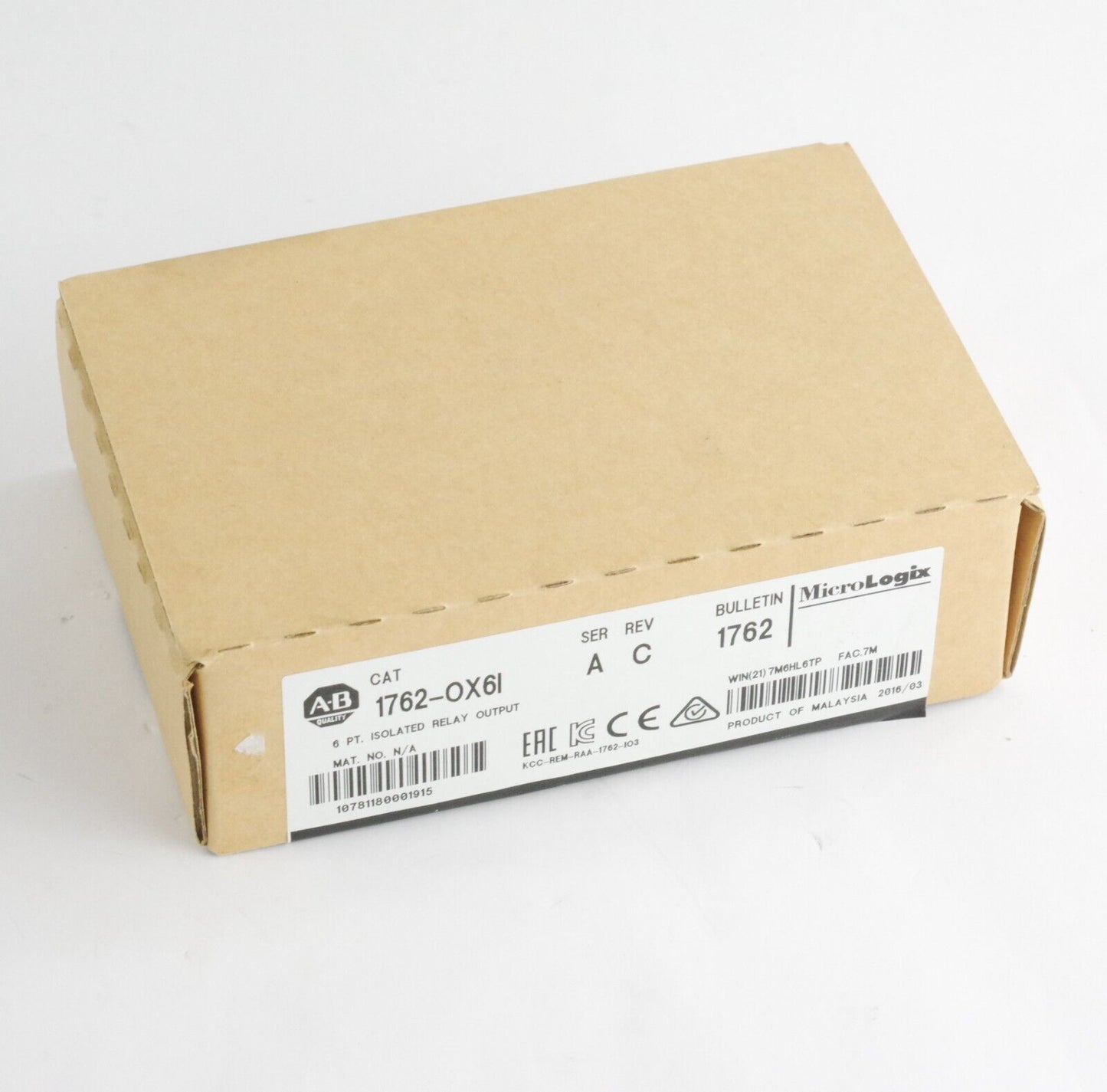 Allen Bradley 1762-OX6I Ser A Rev C 6 Pt Isolated Relay Output Module - Open Box