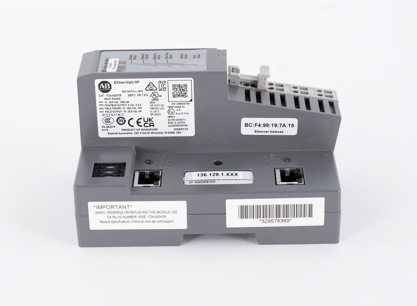 Allen Bradley 1734-AENTR /C Point I/O Ethernet Adapter 1734AENTR - Open Box