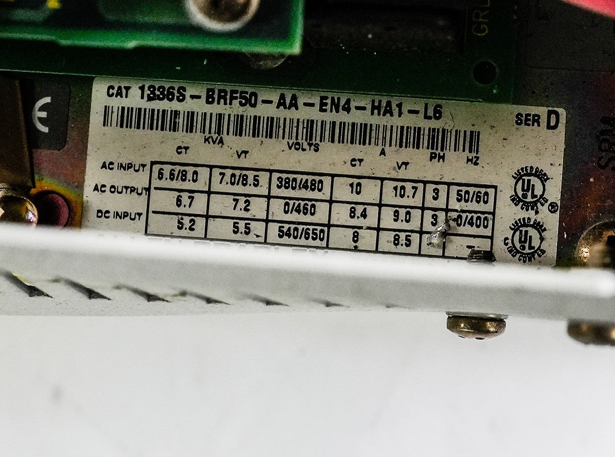 Allen Bradley 1336S-BRF50-AA-EN4-HA1-L6 Series D AC Drive - For Parts