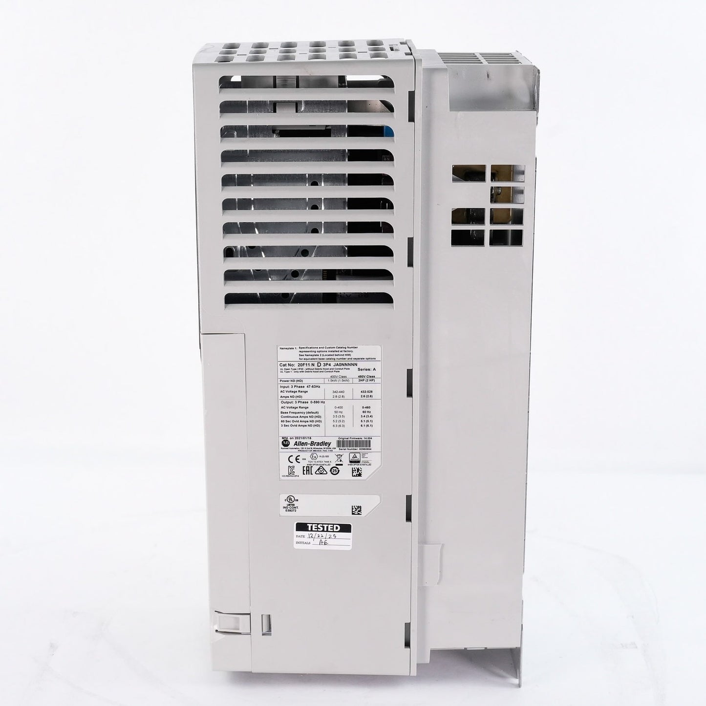 Allen Bradley 20F11ND3P4JA0NNNNN /A PowerFlex 753 AC Drive 480V 2HP 3-Phase