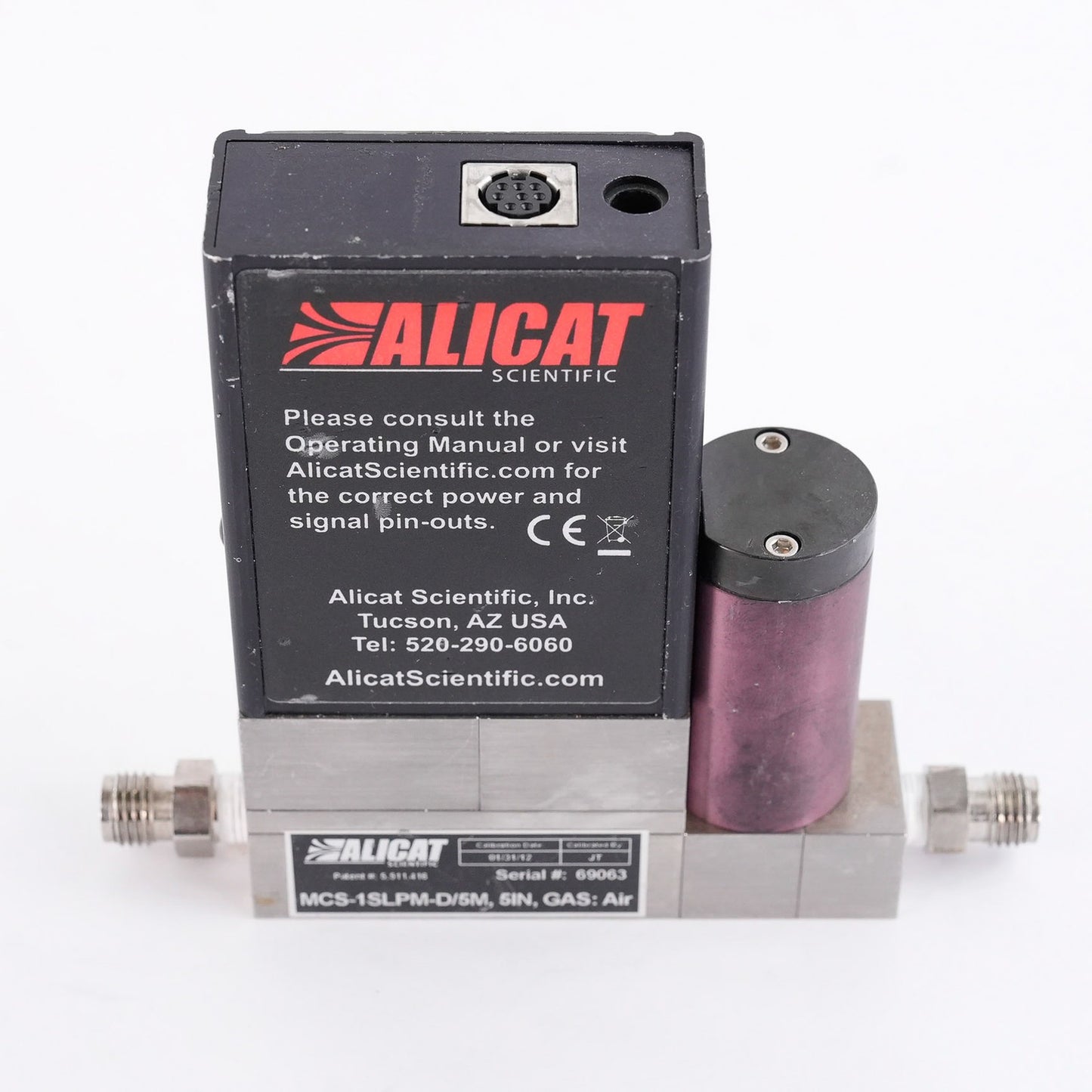 Alicat Scientific MCS-1SLPM-D/5M Mass Flow Controller 5" w/ Display MCS1SLPMD5M