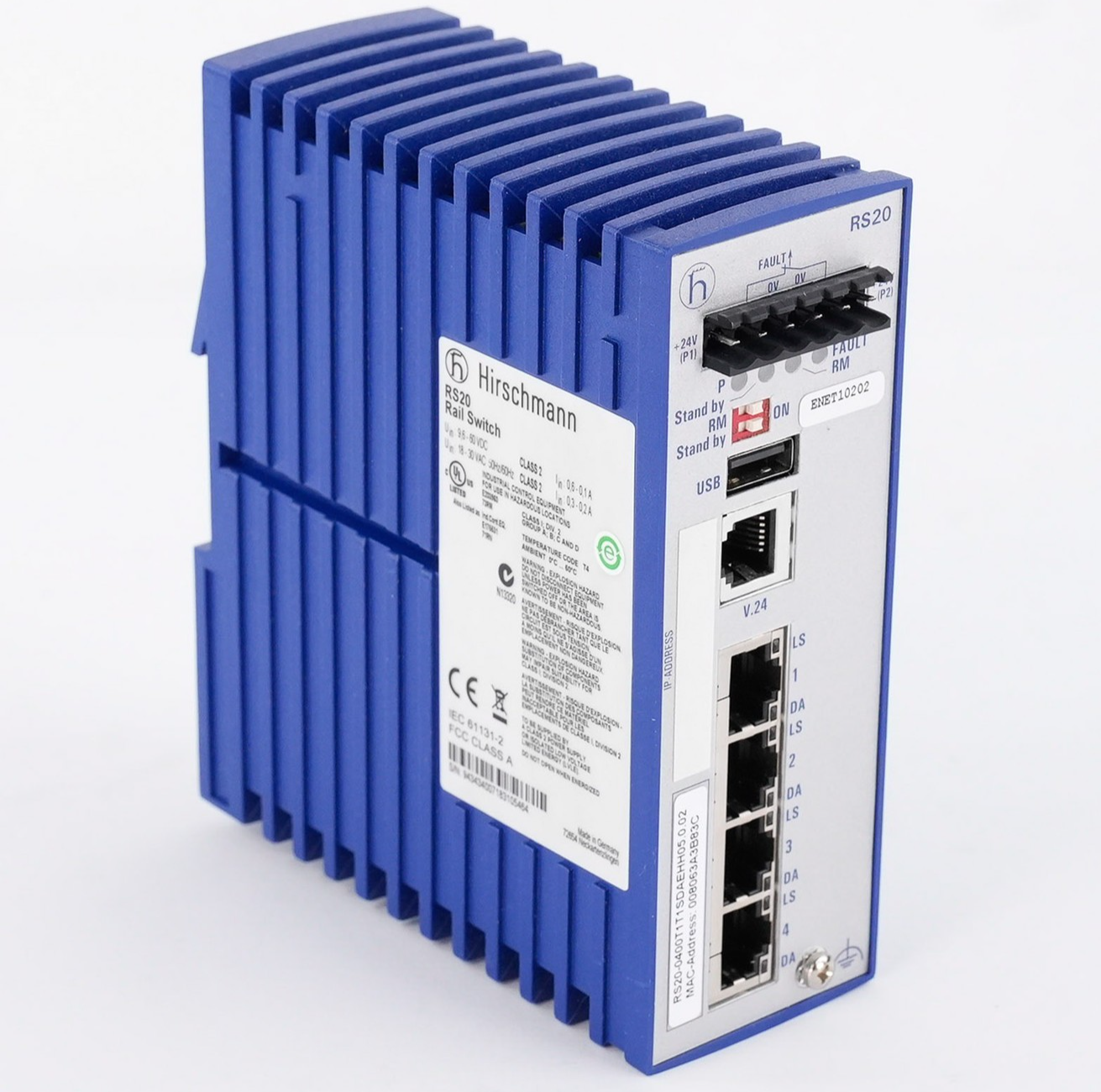 Hirschmann RS20 Rail Switch 60VDC 18-30VAC 50/60Hz