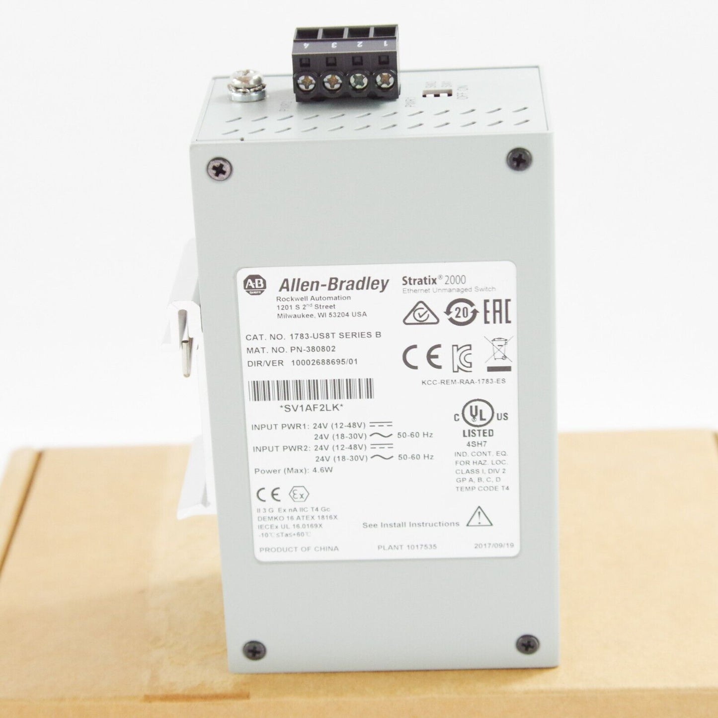 Allen Bradley 1783-US8T Ser B 8-Port Stratix 2000 Ethernet Switch Unmanaged