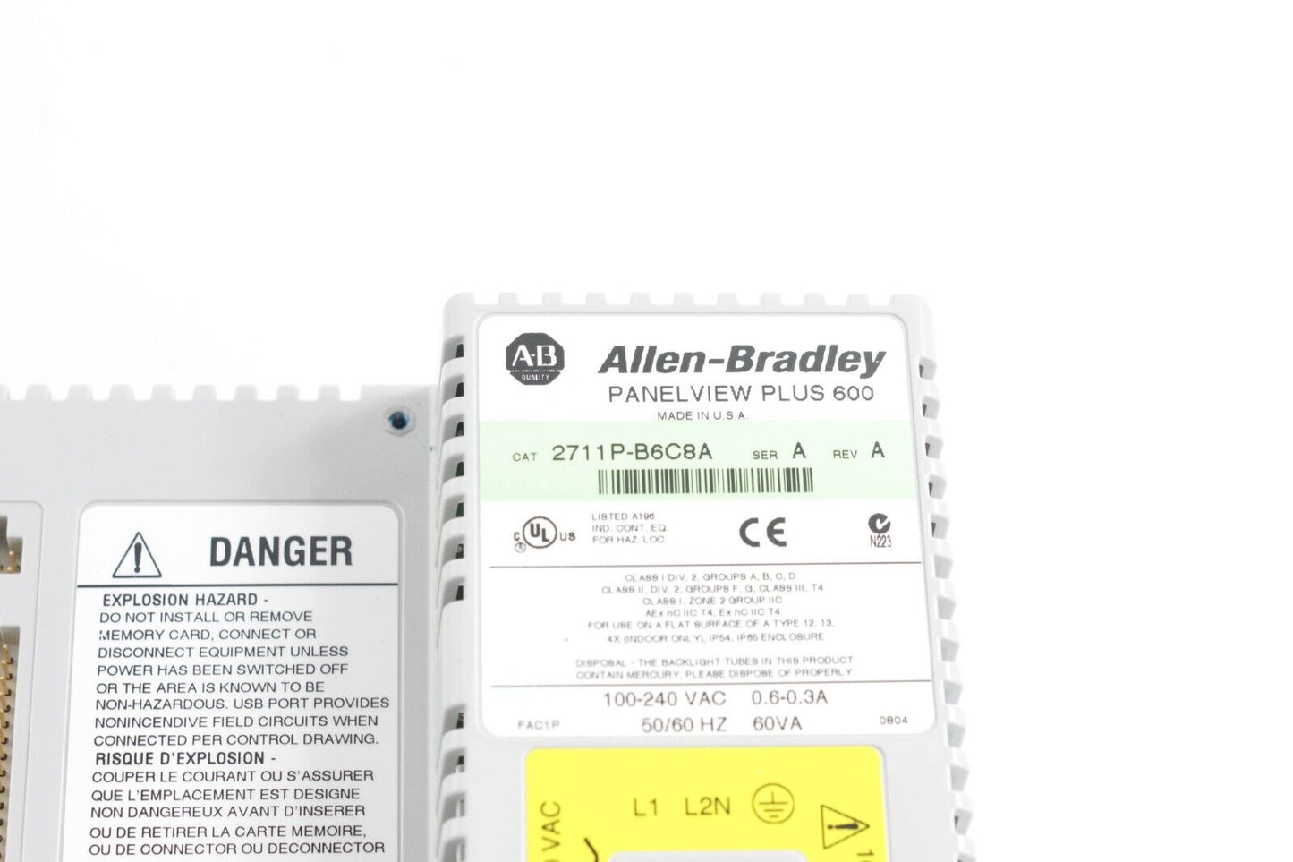 Allen Bradley 2711P-B6C8A /A Panelview Plus 600 Ser A Rev A - No Box