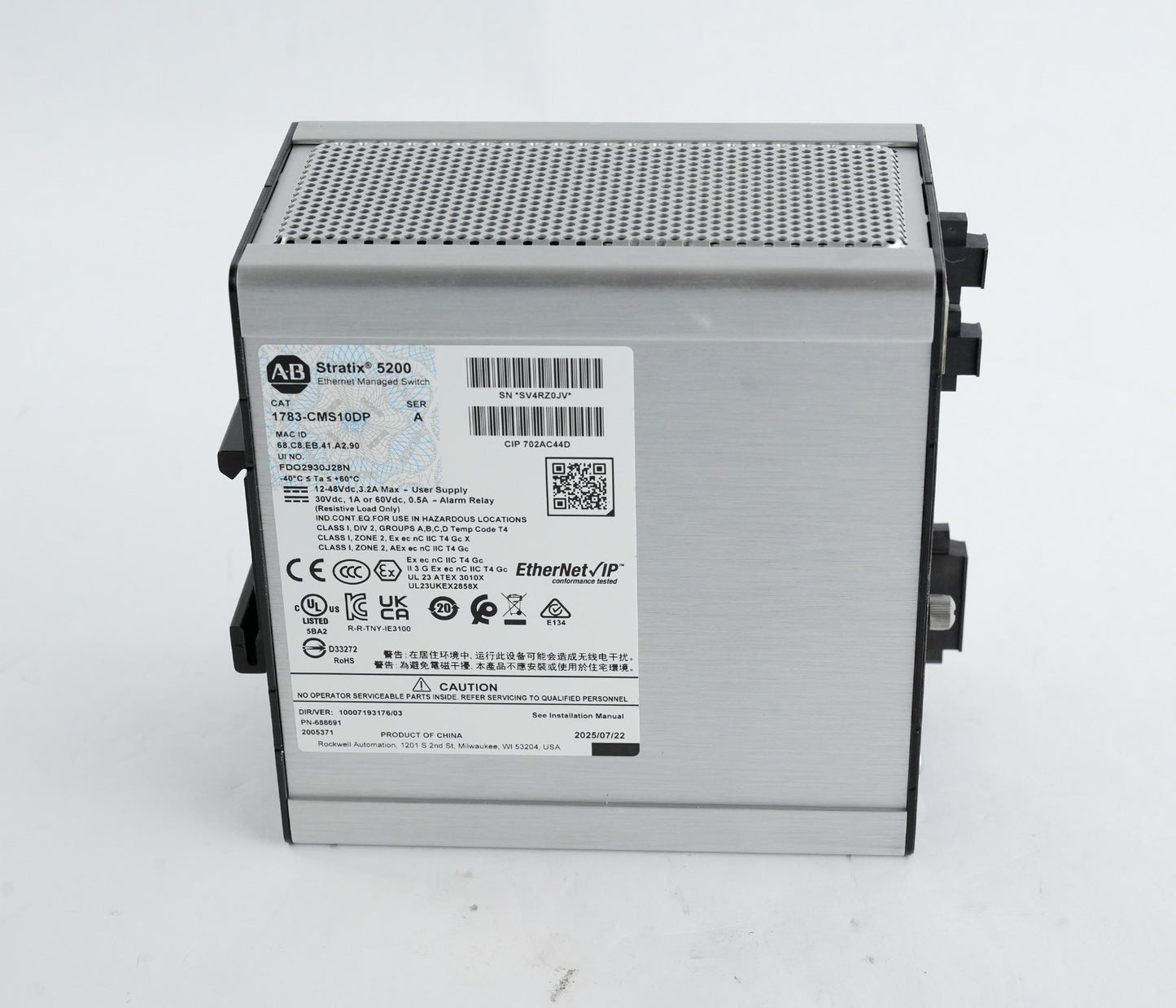 Allen Bradley 1783-CMS10DP /A Stratix 5200 10-Port Managed Switch - Open Box