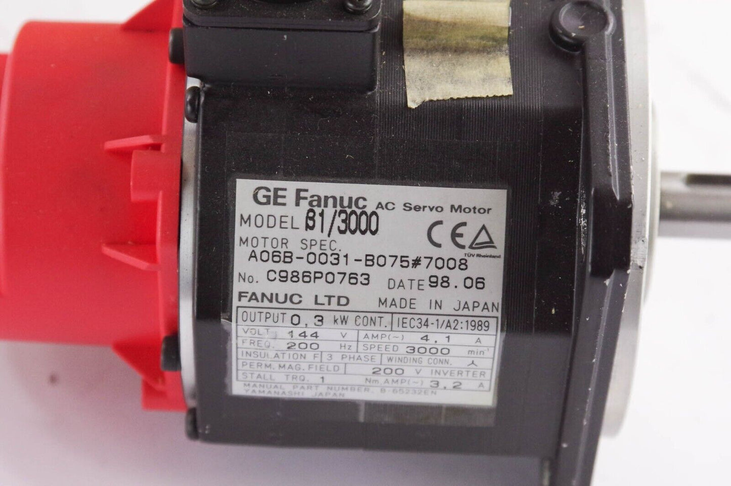 FANUC b1/3000 A06B-0031-B075#7008 / A06B0031B075 #7008 AC Servo Motor