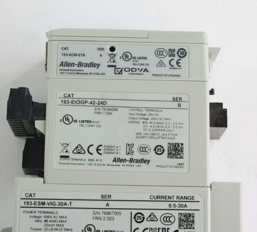 Allen Bradley 193-EIOGP-42-24D SER B + 193-esm-vig-30a-1 / ECM-ETR