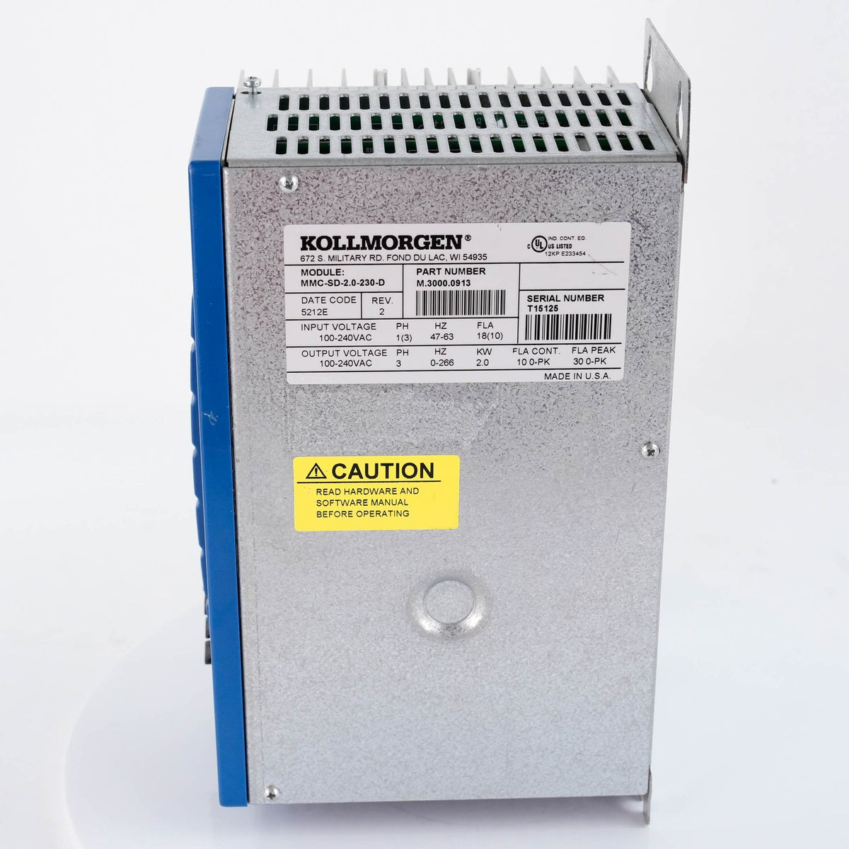 Kollmorgen MMC-SD-2.0-230-D Smart Drive Servo Amplifier 230VAC MMCSD20230D 2.0A