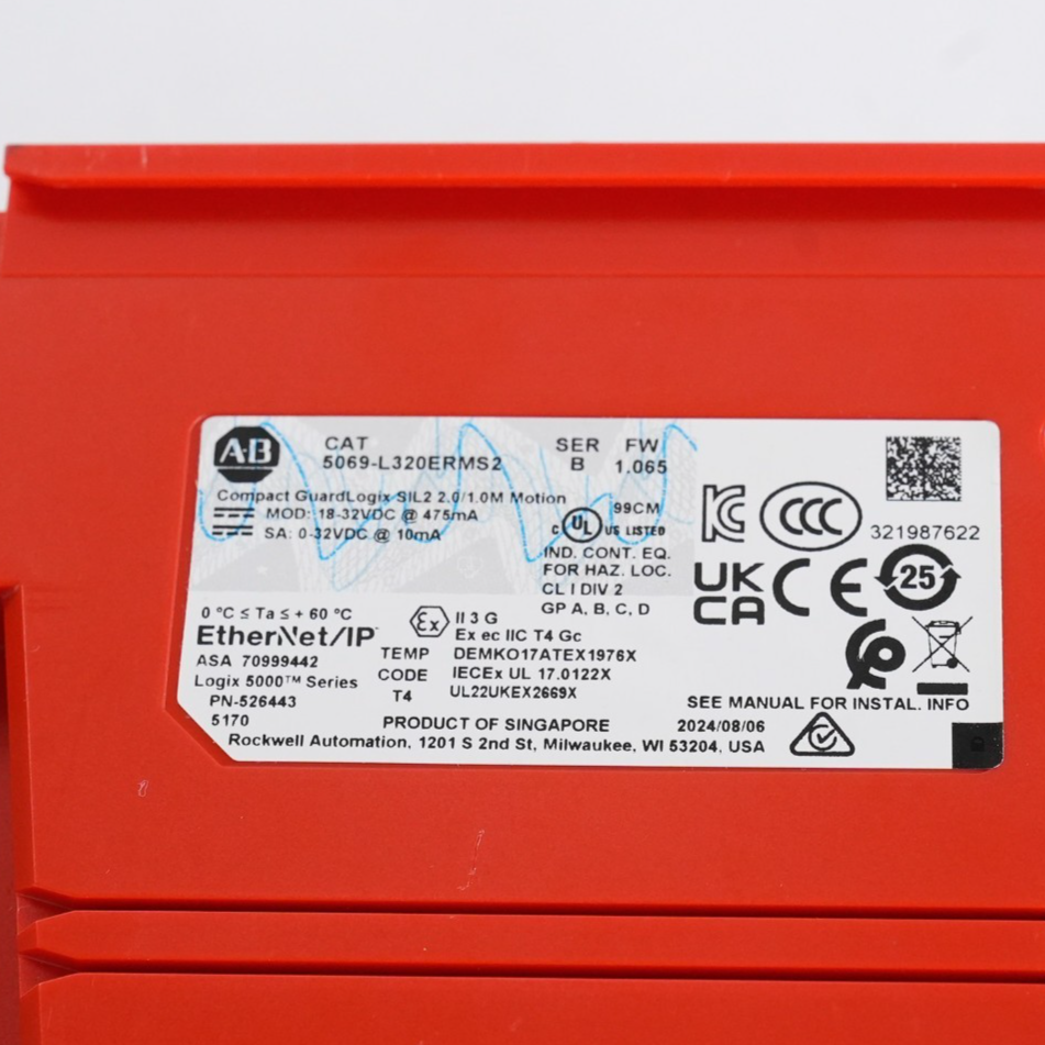 Allen Bradley 5069-L320ERMS2 Series B GuardLogix 5380 3MB Safety CPU