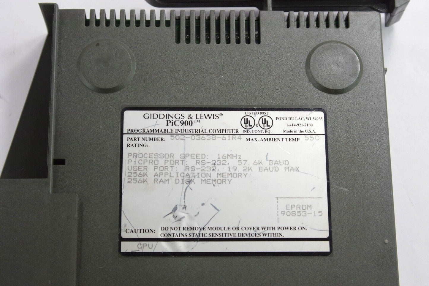 GIDDINGS & LEWIS PiC900 502-03638-61R4 Turbo CPU MODULE 16MHZ