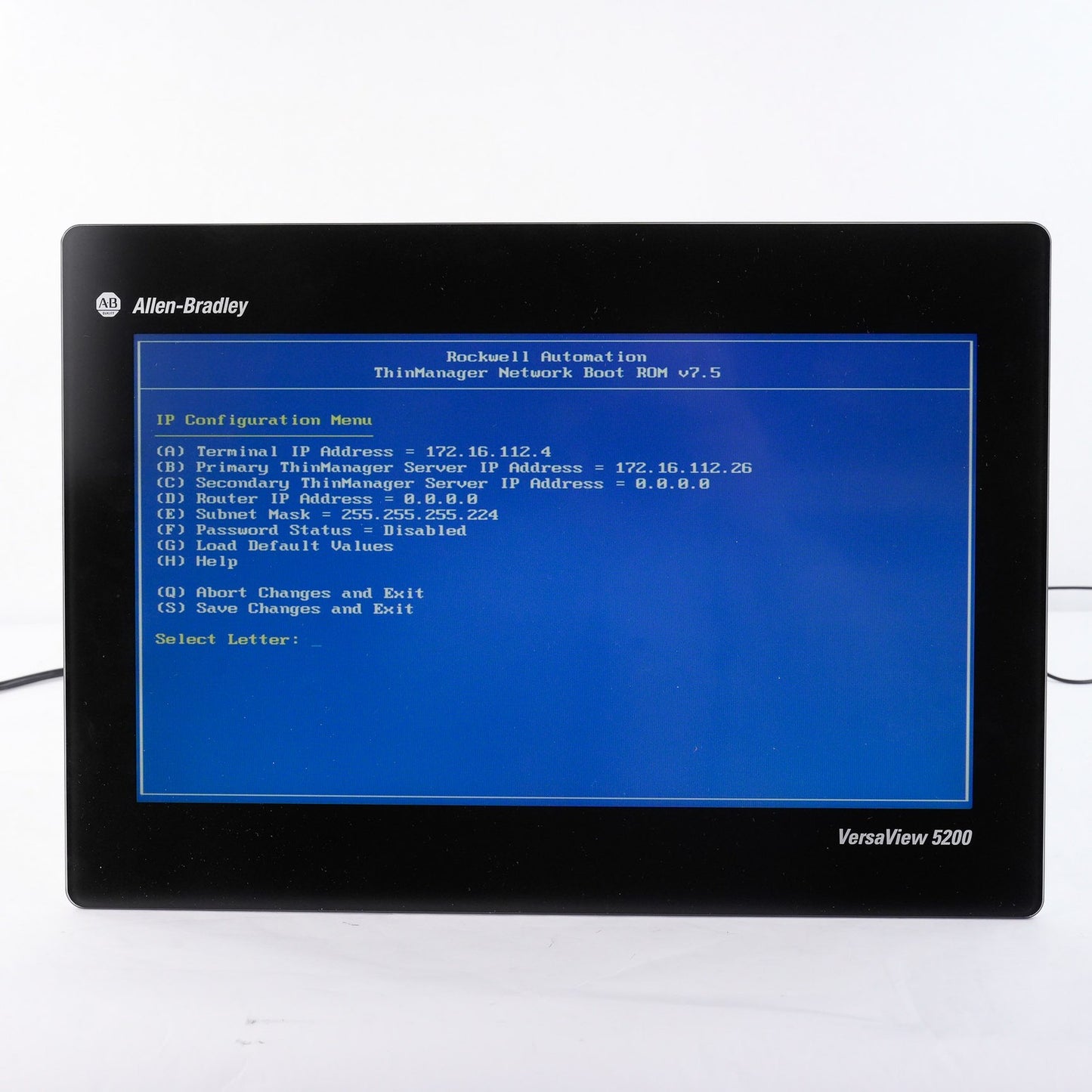Allen Bradley 6200T-19WA /A VersaView 5200 Panel Thin Client 18.5" 6200T19WA