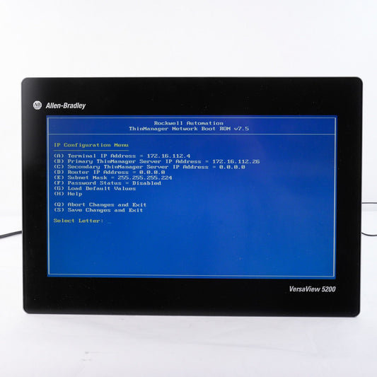 Allen Bradley 6200T-19WA /A VersaView 5200 Panel Thin Client 18.5" 6200T19WA