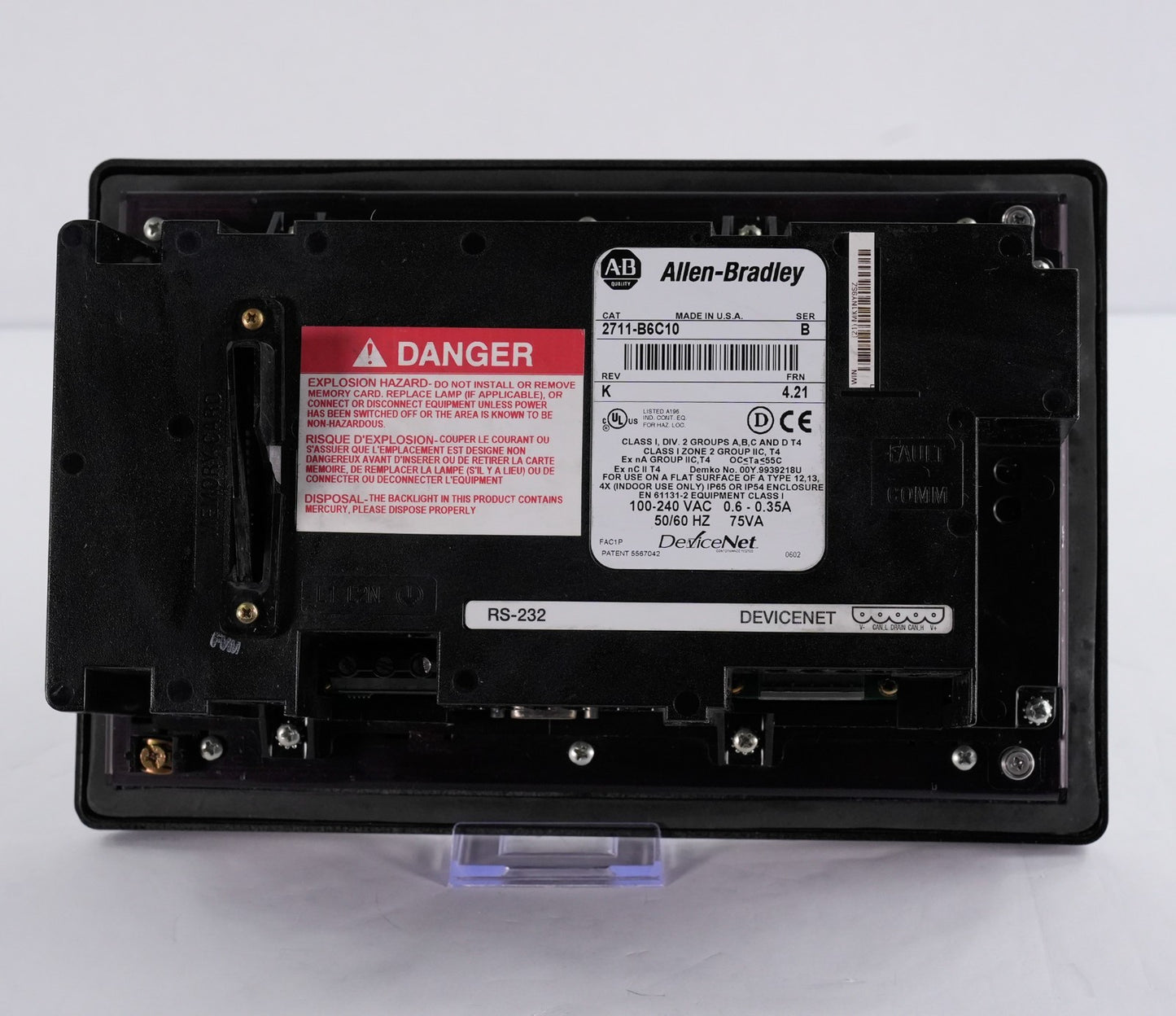 Allen Bradley 2711-B6C10 /B Rev K FRN 4.21 PanelView 600 Display Terminal