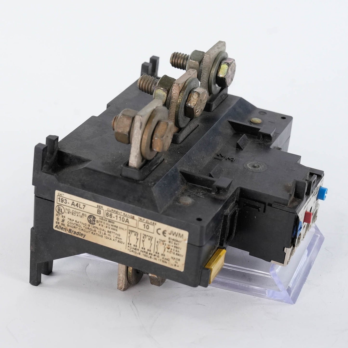 Allen Bradley 193-A4L7 /B Overload Relay 1.0-5.0A Trip Class 10 193A4L7 600VAC