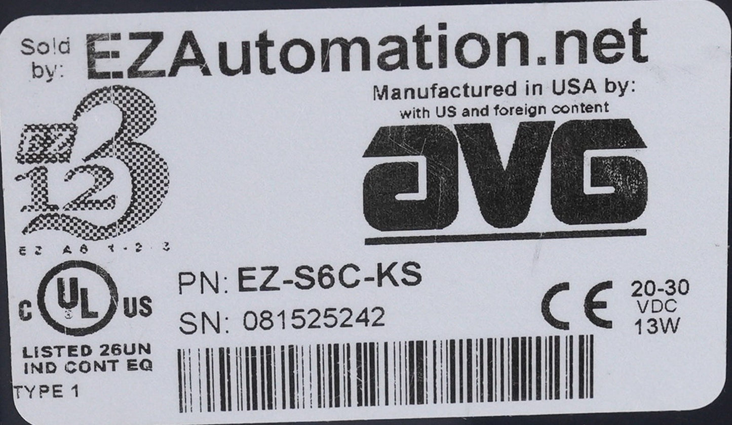 Automation Direct EZ-S6C-KS EZ Series 6" HMI Color Display Panel EZS6CKS