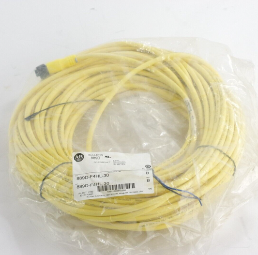 Allen Bradley 889D-F4HL-30 /B QD Cordset 4-Pin DC Micro Straight 30m - Sealed
