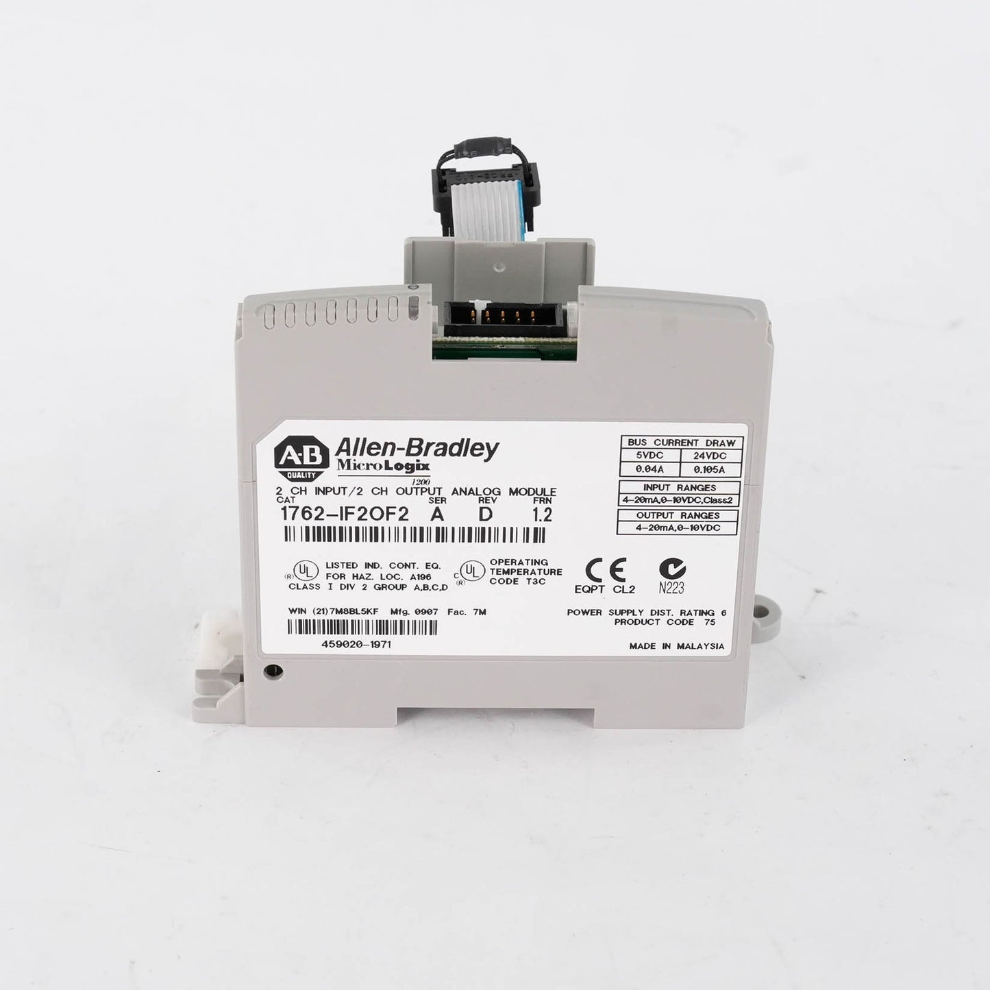 Allen Bradley 1762-IF2OF2 Ser A MicroLogix 2 Channel Analog Input 2 Output