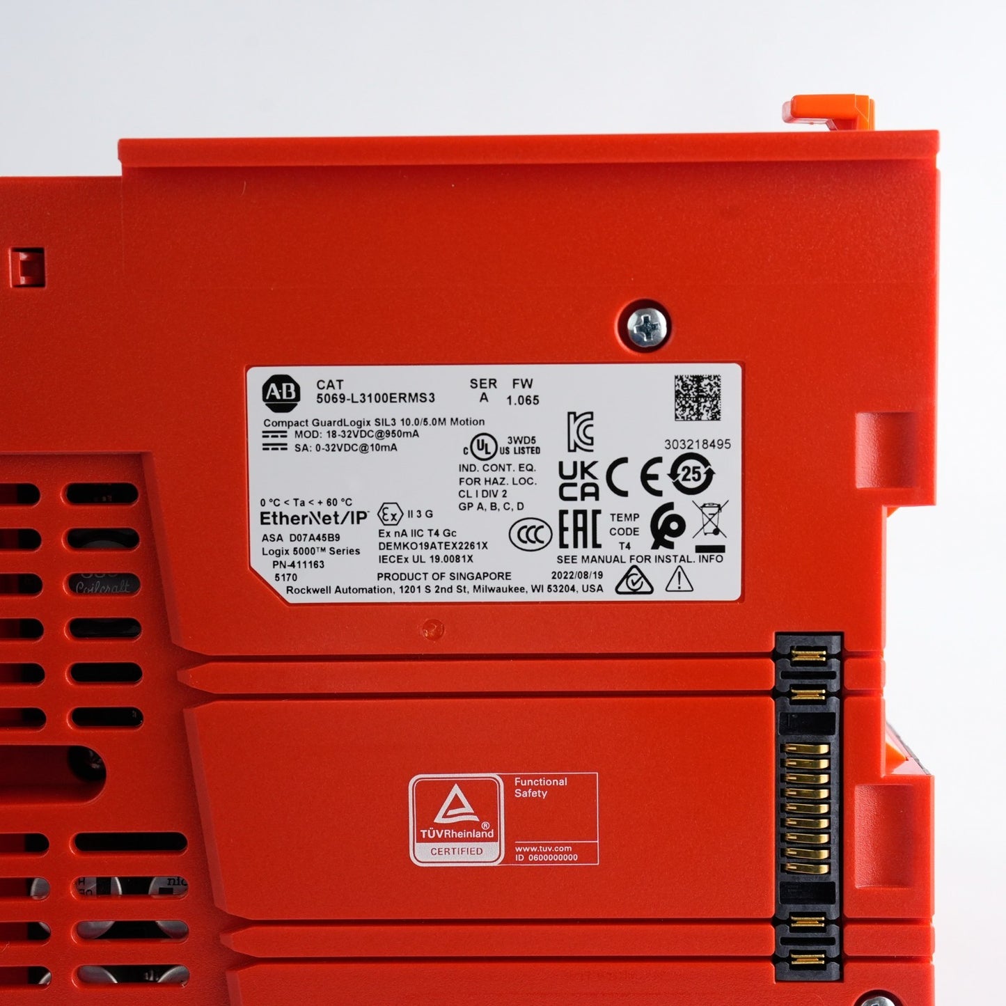 Allen Bradley 5069-L3100ERMS3 /A FW 1.065 GuardLogix Safety Controller (Red)