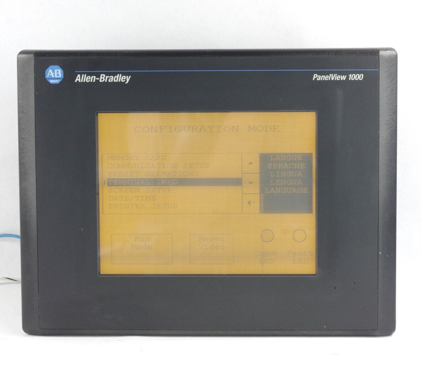 Allen Bradley 2711-T10G3L1 Ser A Rev K PanelView 1000 Grayscale Terminal