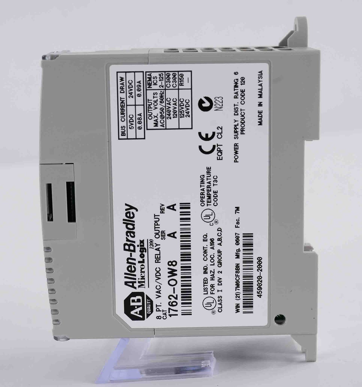 Allen Bradley 1762-OW8 /A Rev A MicroLogix 8-Pt Relay Output Module 1762OW8