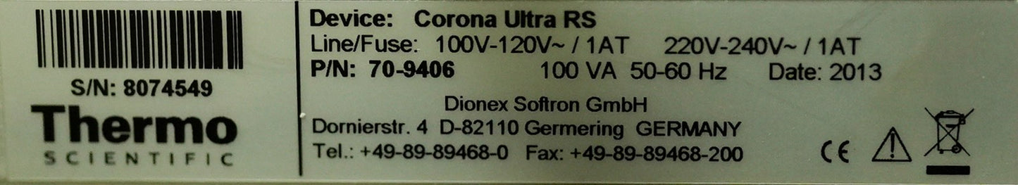 Thermo Scientific 70-9406 Dionex Corona Ultra RS 709406 - For Parts