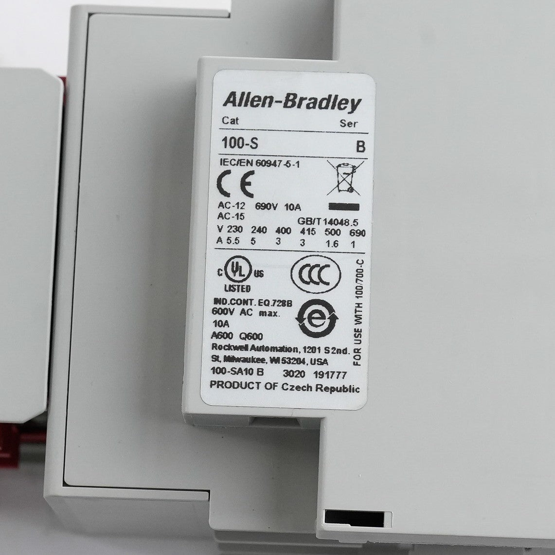 Allen Bradley 100S-C30EJ14BC /C 24VDC Safety Contactor 100-S /B - Open Box