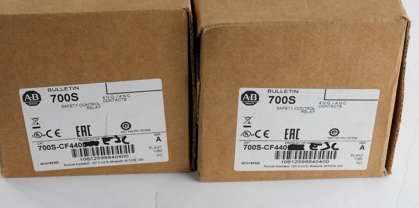 Allen Bradley 700-CF310E* /A + 100S-F /B Safety Control Relay Module - Open Box
