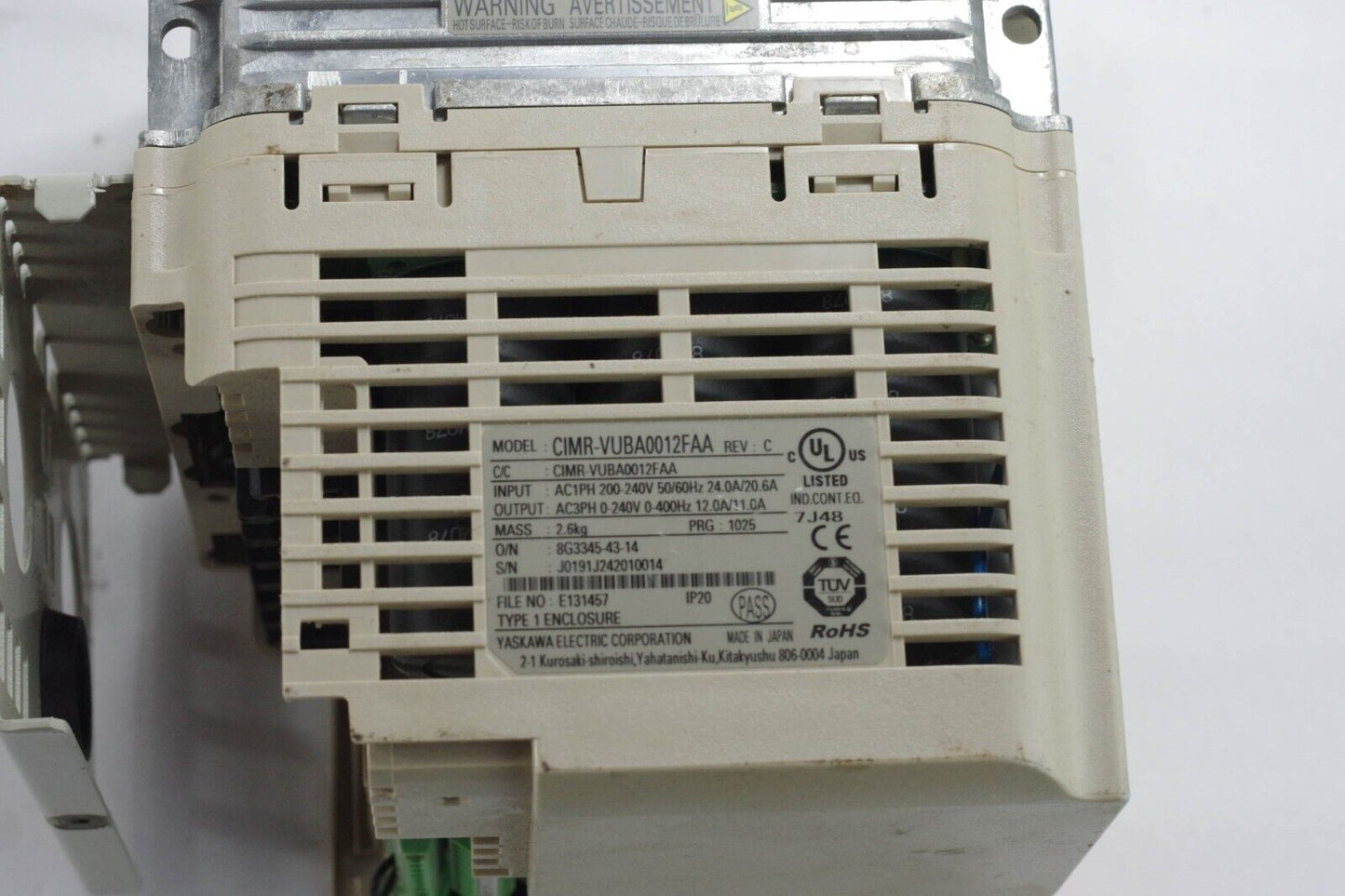 Yaskawa CIMR-VUBA0012FAA AC Drive V1000 Series - Untested