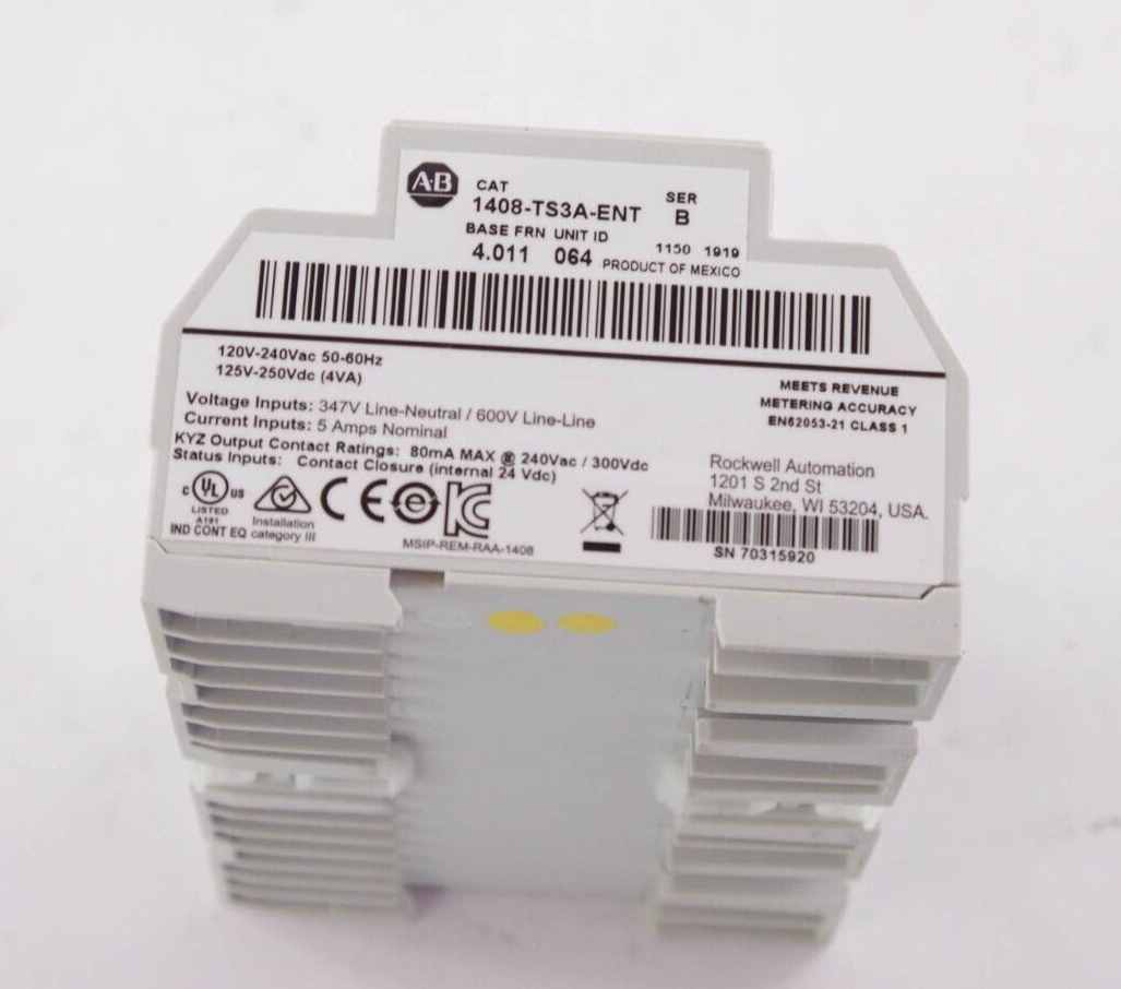 Allen Bradley 1408-TS3A-ENT / 1408TS3AENT Ser B Powermonitor 1000 Power Supply