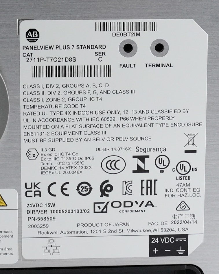 Allen Bradley 2711P-T7C21D8S /C PanelView Plus 7 6.5" DC Terminal - Open Box