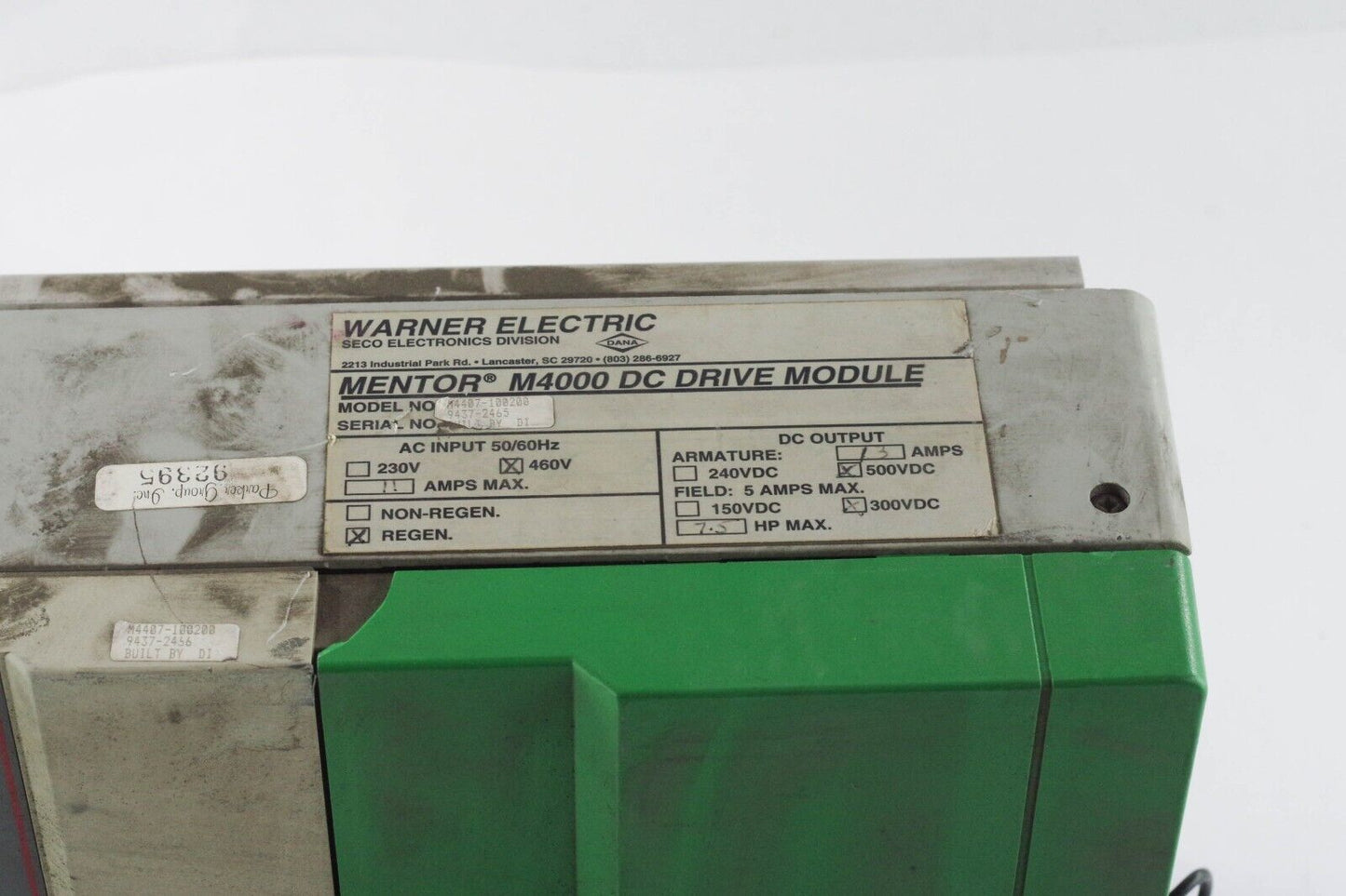 Warner Electric Seco Mentor II M4407-100200 M4000 DC Drive - Parts Repair