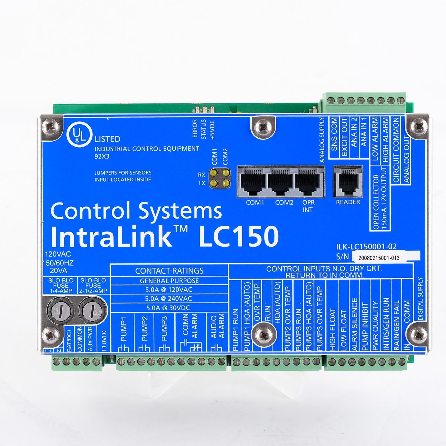 Control Systems IntraLink LC150 LC150001-02 Pump Controller 120VAC 50/60Hz