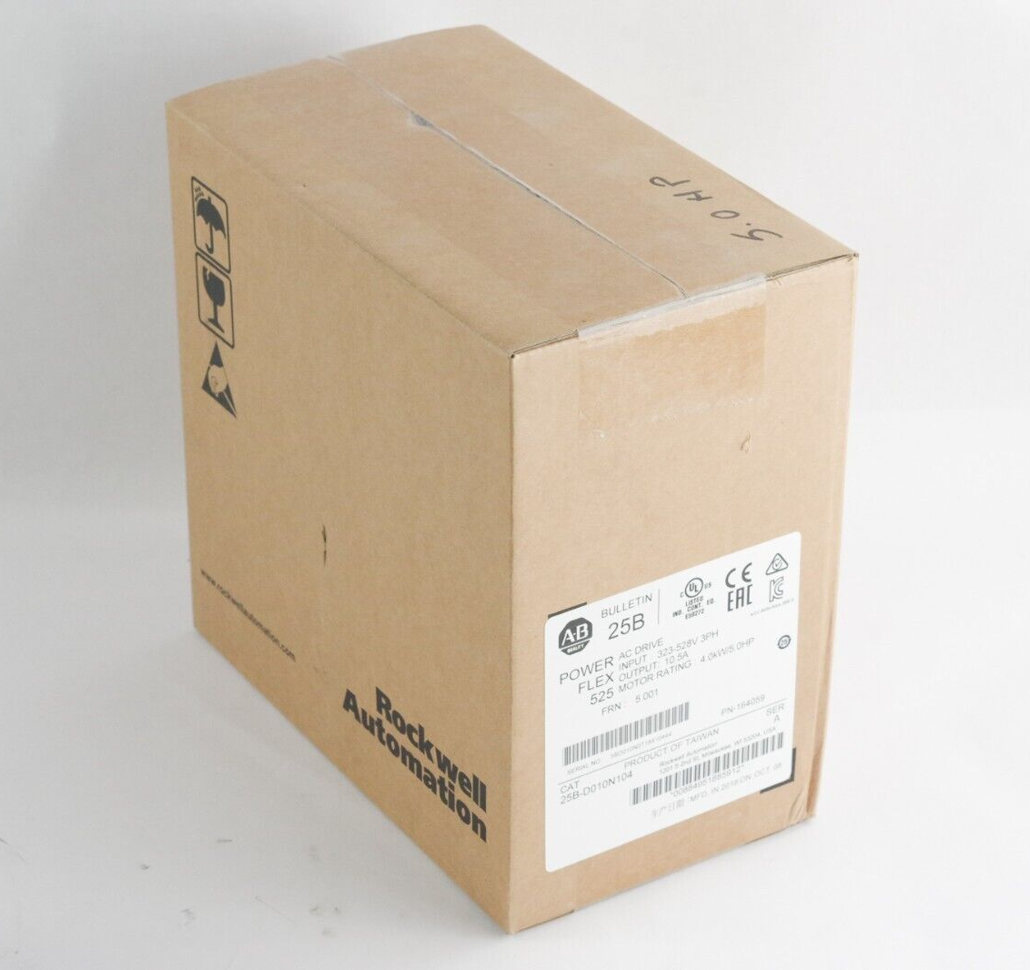 Allen Bradley 25B-D010N104 SER A Powerflex 525 AC Drive 4KW 5HP Sealed Surplus