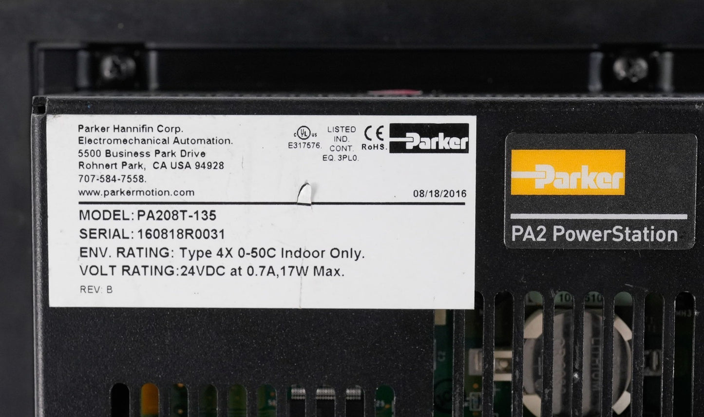 Parker Hannifin PA208T-135 PA2 PowerStation Panel HMI ( PA208T-133 Compatible )