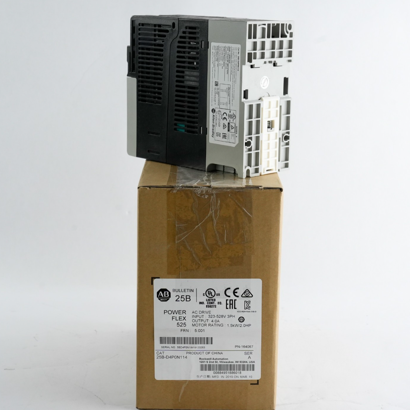 Allen Bradley 25B-D4P0N114 /A PowerFlex 525 1.5kW 2HP 480V 3-Phase - Open Box