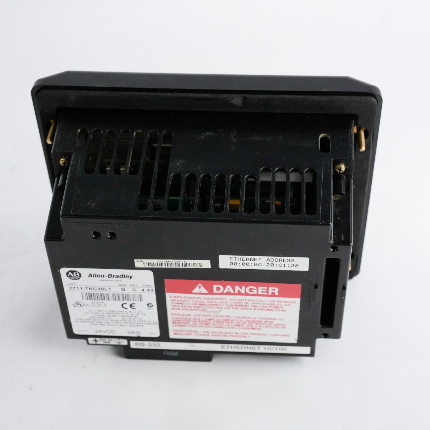 Allen Bradley 2711-T6C20L1 /B PanelView 600 ENet/Touch Terminal - Refurbished