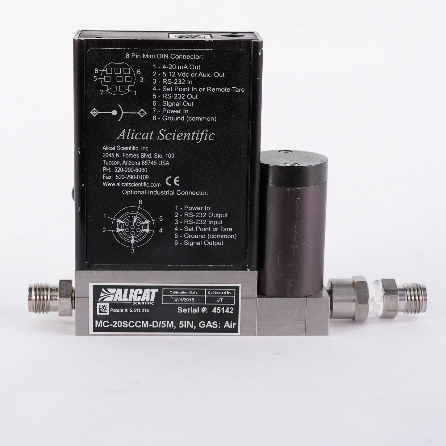Alicat Scientific MC-20SCCM-D/5M Mass Flow Controller 20 SCCM MC20SCCMD5M 24VDC