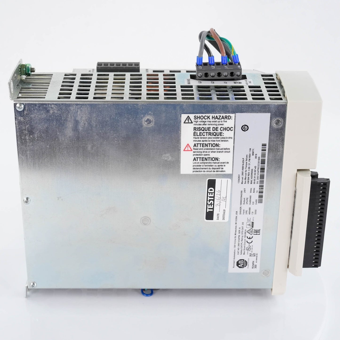Allen Bradley 2097-V34PR6 Ser A Kinetix 300 Servo Drive + 2097-F2 Filter 480V 2A