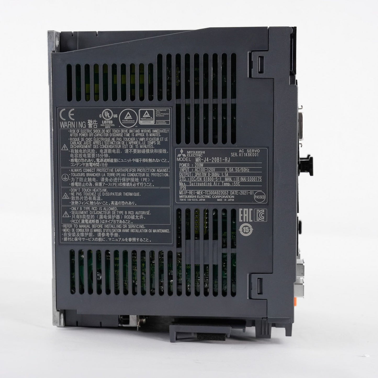 Mitsubishi Melservo-J4 MR-J4-20B1-RJ AC Servo Drive 200W MRJ420B1RJ