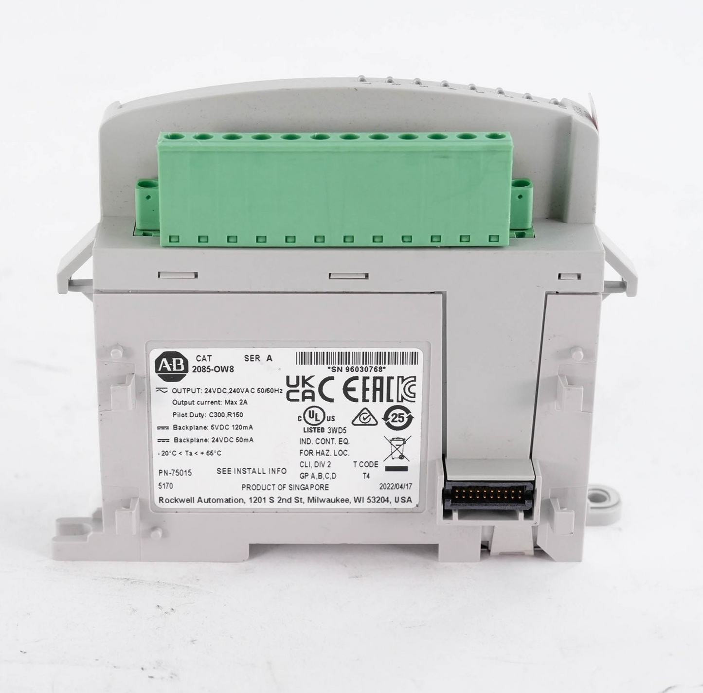 Allen Bradley 2085-OW8 Micro850 8 Point Relay Output Module 2085OW8 240VAC 125VD