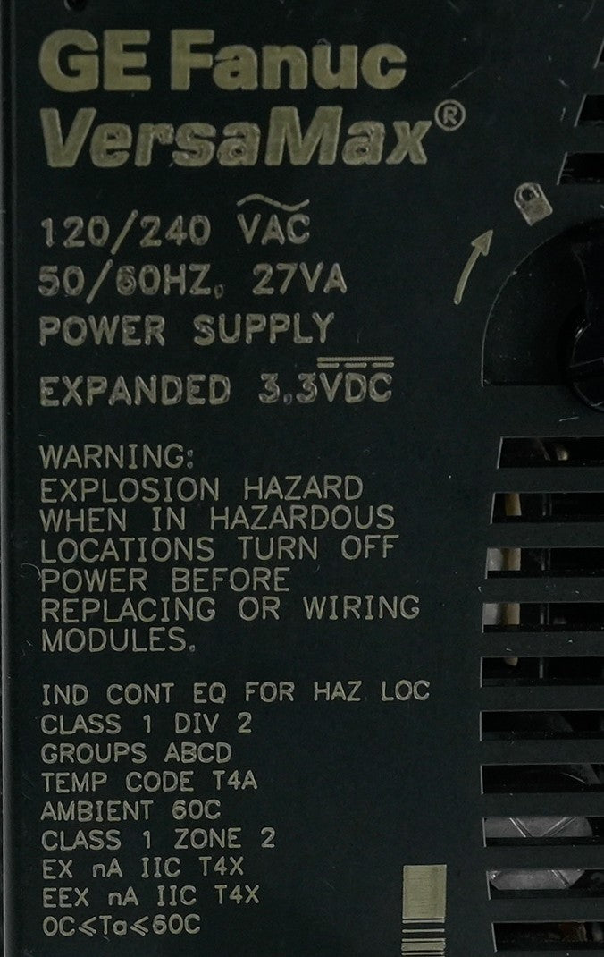 GE Fanuc VersaMax CPU001 IC200PWR102D 120/240 VAC 50/60Hz Power Supply