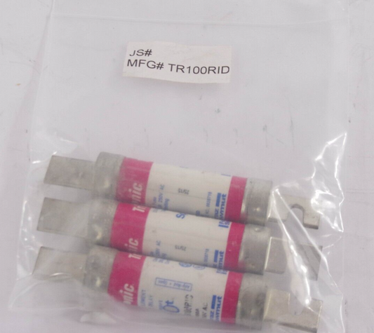 3x Ferraz Shawmut TR100RID Fuse Tri-ionic Class RK5 Dual Element Time Delay