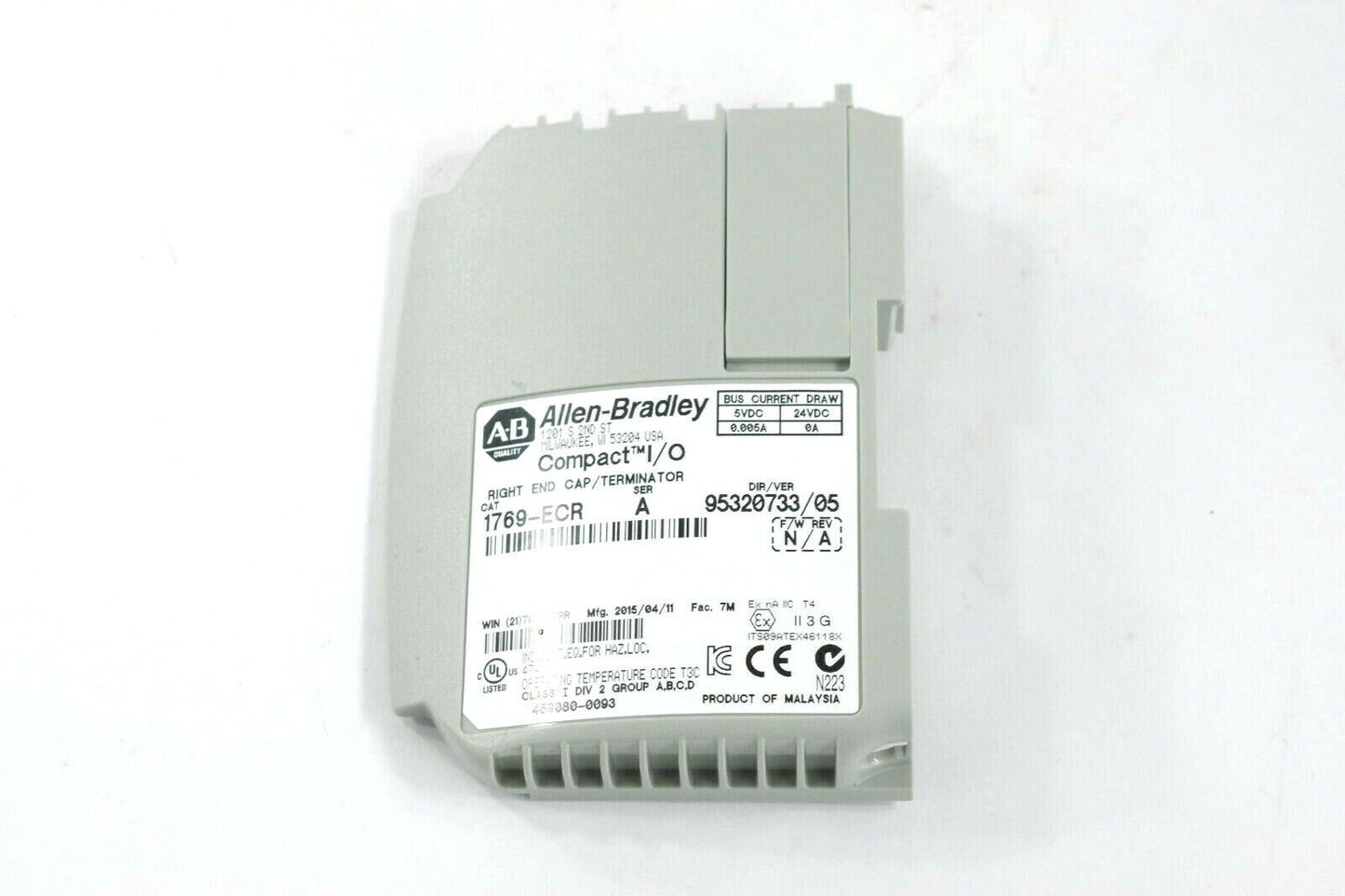 Allen Bradley 1769-ECR Right End Cap Terminator Ser A - MINT